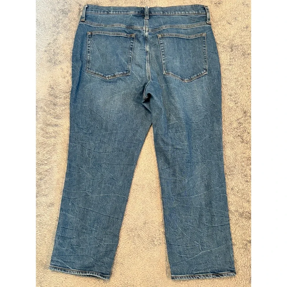 J Crew Jeans Womens 32P Essential Straight High Rise Blue Denim Re-Imagined